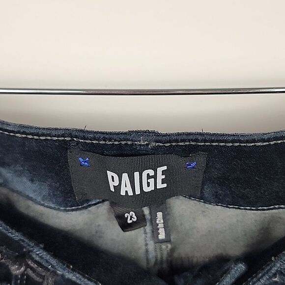 PAIGE womens 23 hoxton ultra skinny velvet midnight jeans pants high rise waist - Picture 6 of 9
